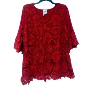 Stunning Forgotten Grace Lace Floral Top Size 2X, NEWLY MARKED DOWN